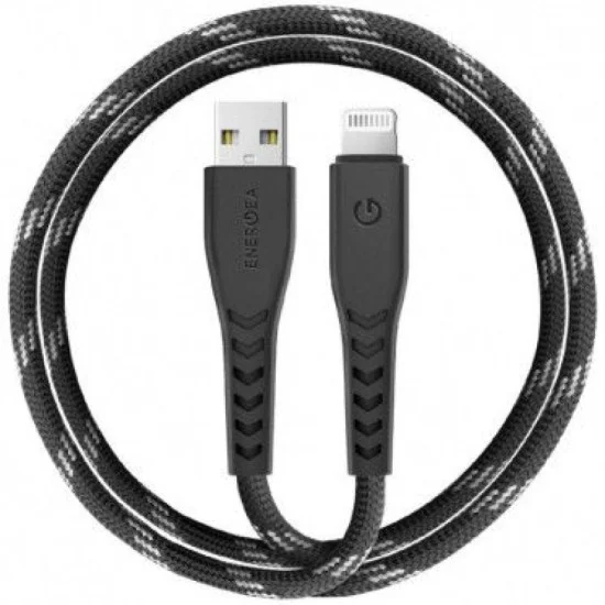 ENERGEA NYLOFLEX CABLE, CHARGE AND SYNC TOUGH LIGHTNING C89 MFI 1.5M &ndash; BLACK